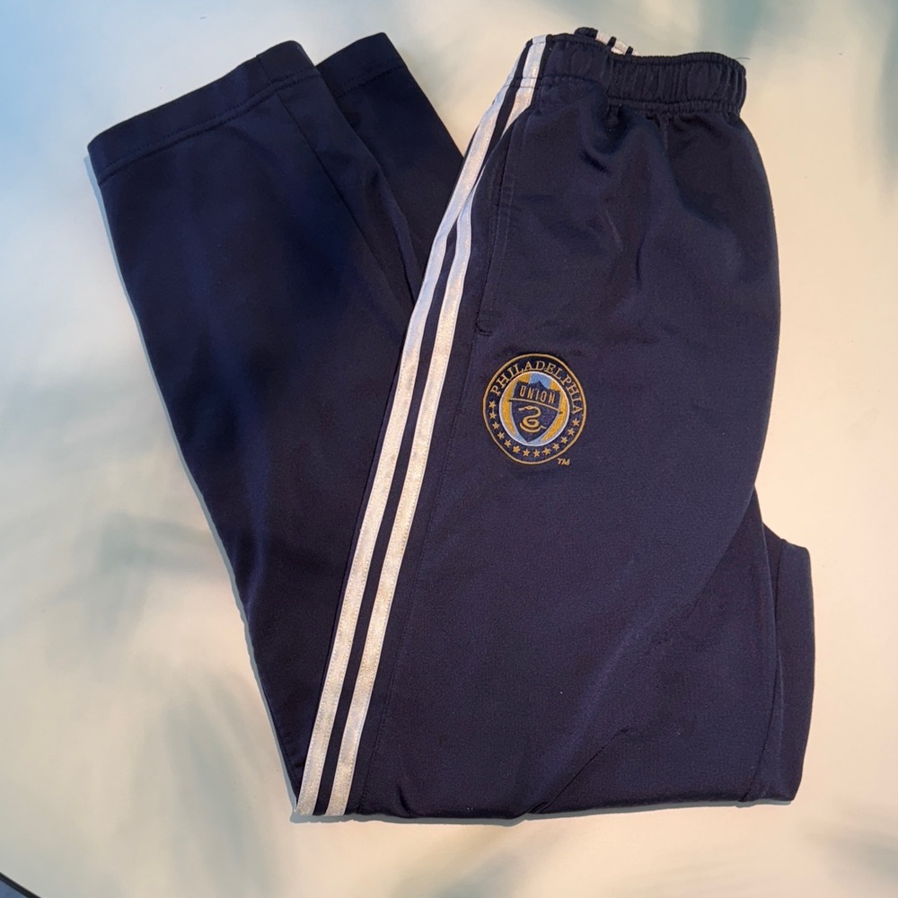 Philadelphia Union Adidas Dark Blue Track Pants with Classic three stripe White